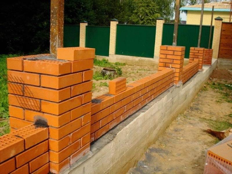 Строим забор из кирпича (от фундамента до колпака)
